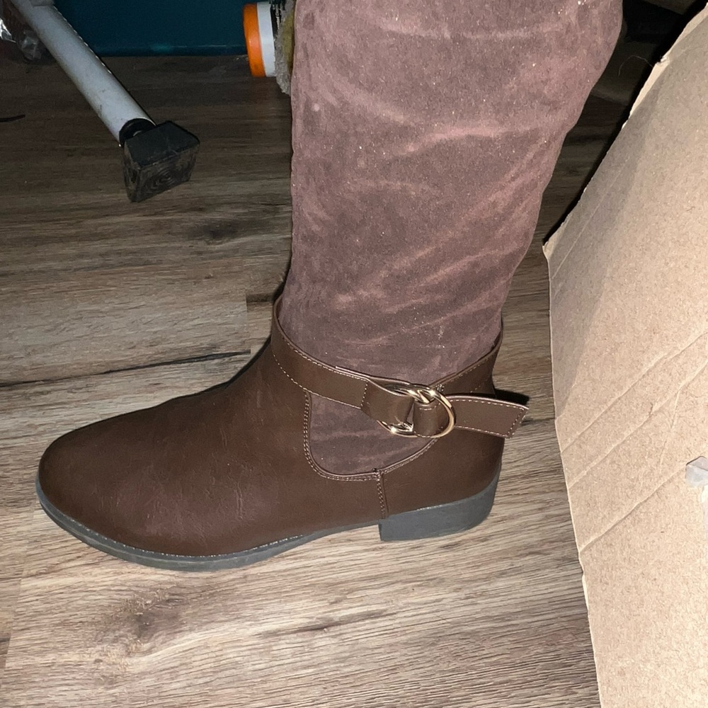 Brown over the knee -High Boots with Buckle